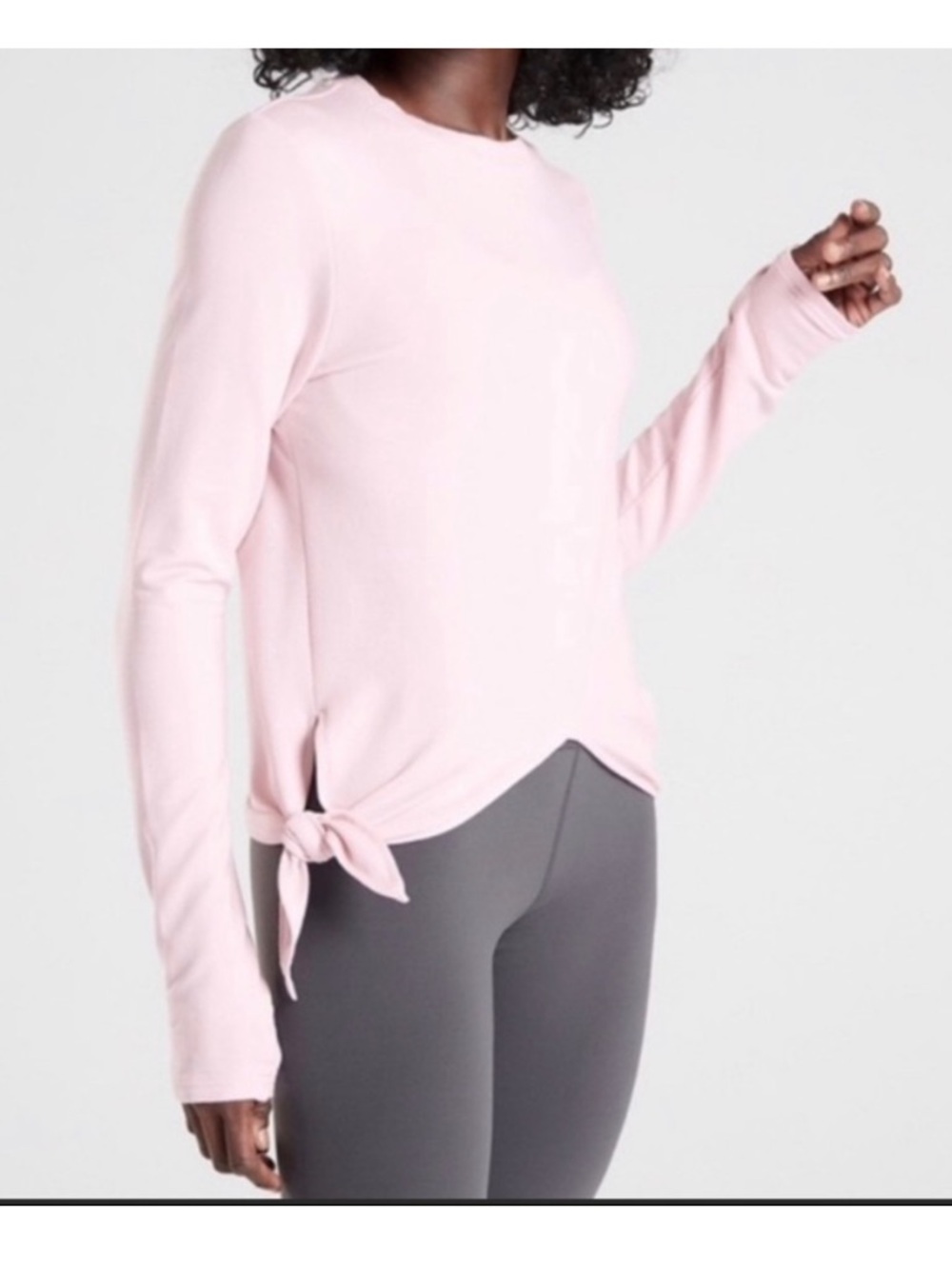 Athleta Samsara Nirvana lavender side tie top with thumbholes $79 - Worn Once!